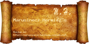 Marusinecz Hermiás névjegykártya